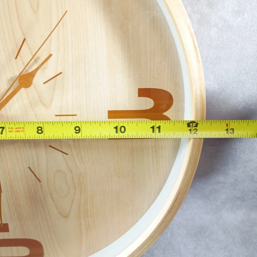 Minimalist Wooden Wall Clock – 12 3/8